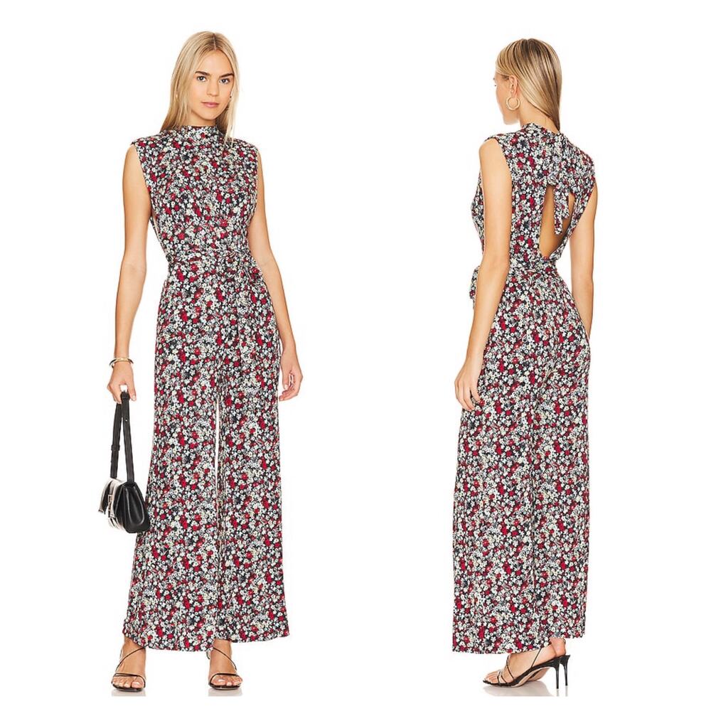 NWT Free People Vibe Check One Piece Jumpsuit Size XS Open Back Wide Leg Boho